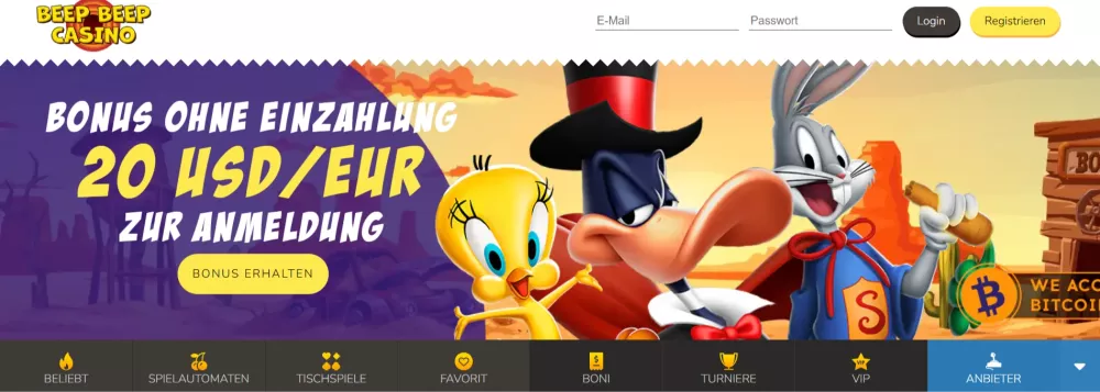 Beep Beep Casino – 100% Willkommensbonus und 180 Freispiele für neue Spieler in Deutschland